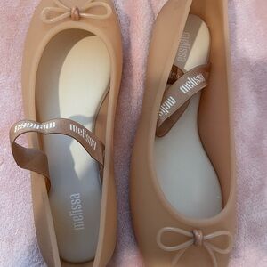 Melissa Women's Nude Ballet Flats with Bow